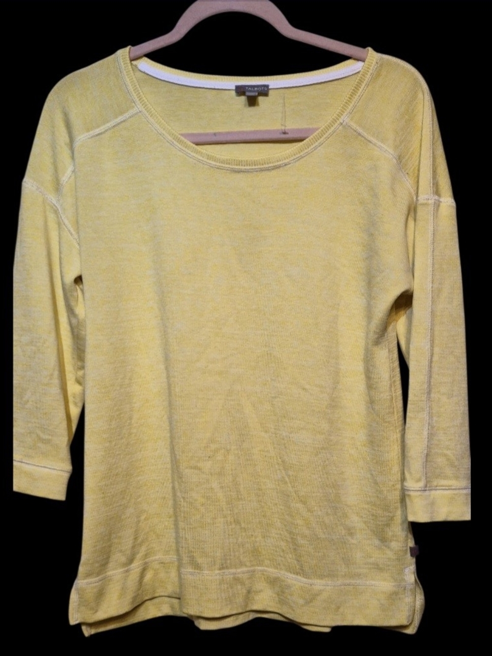 Talbots Light Yellow Scoop Neck Pullover Top